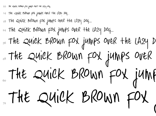 DK Hasty Tasty font waterfall
